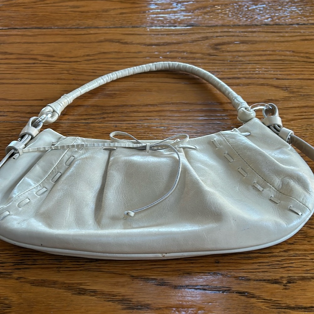 Via Spiga creamy soft leather mini bag.  Magnetic closure. One zip pocket.